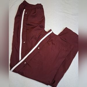 Y2K Womens Burgundy Snap Button Joggers